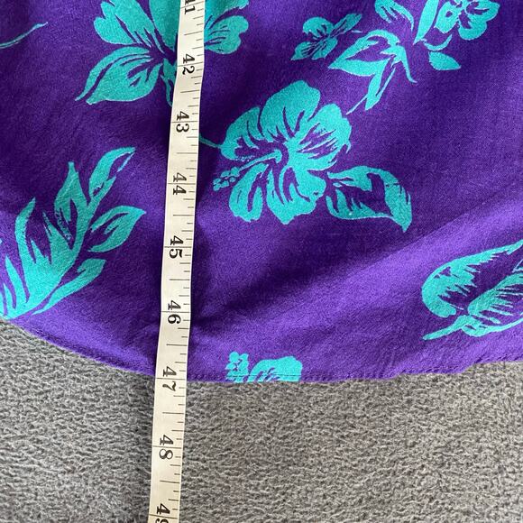 Vtg 80s 90s Two Potato Aloha Floral Midi Tiered Tie Shoulder Dress M Resort Wear - Picture 13 of 16